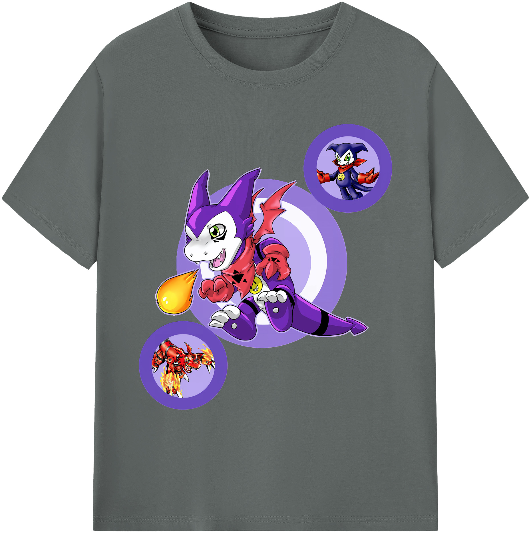（画像用） Digimon デジタルモンスター/デジモン 綿100％ メンズ半袖Tシャツ｜肌触りやわらか＆通気性